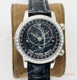 PFF Factory V4 Patek Philippe 6102P Sky Moon Celestial Watch Black Dial Diamond Bezel